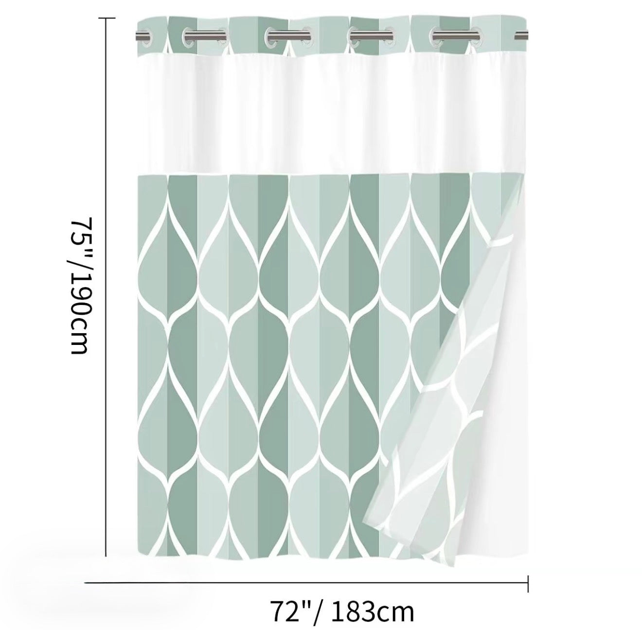 Cortina de Ducha GeoWave - Diseño Moderno y Fácil Cuidado