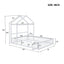 Wooden Full Size Children's Bed with Detachable Headboard and Integrated Clothes Drying Rack, White - Korvel