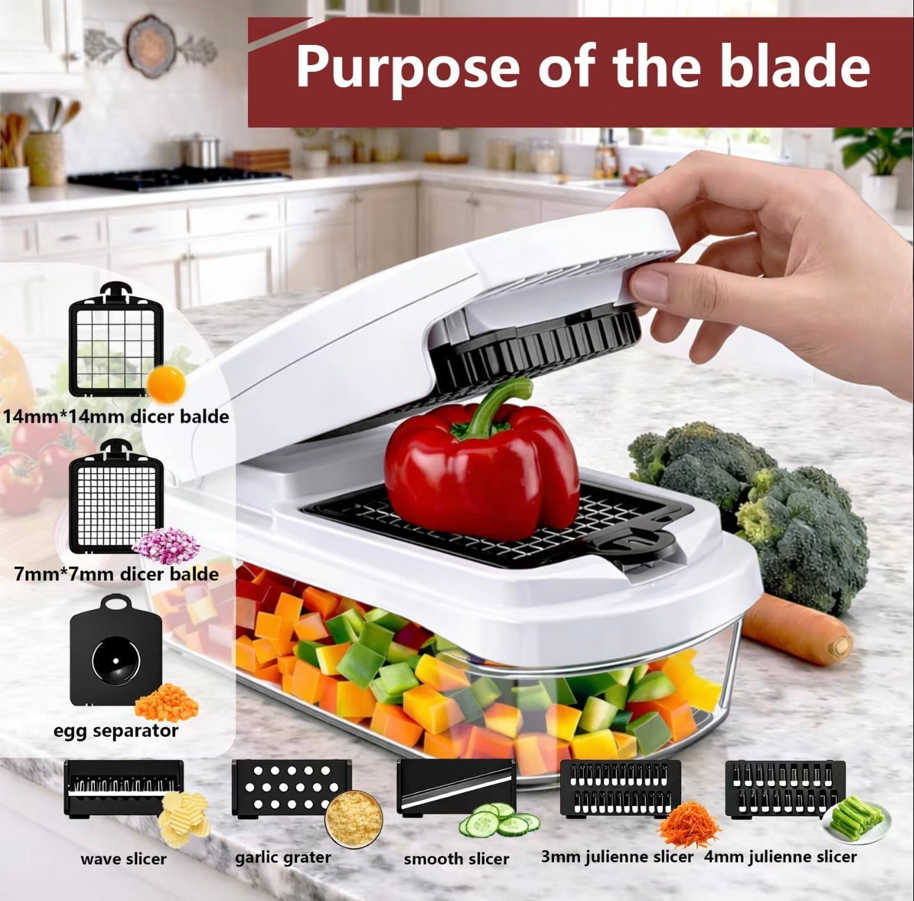 Cortador Multi Cuchilla SlicePro - Esencial Versátil para la Cocina