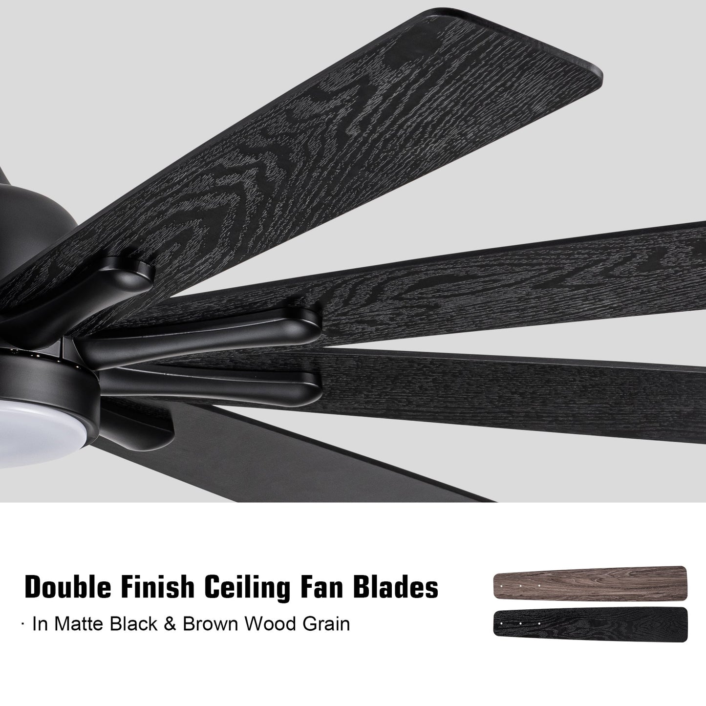 Modern Farmhouse 62-Inch Black Ceiling Fan with Smart Control