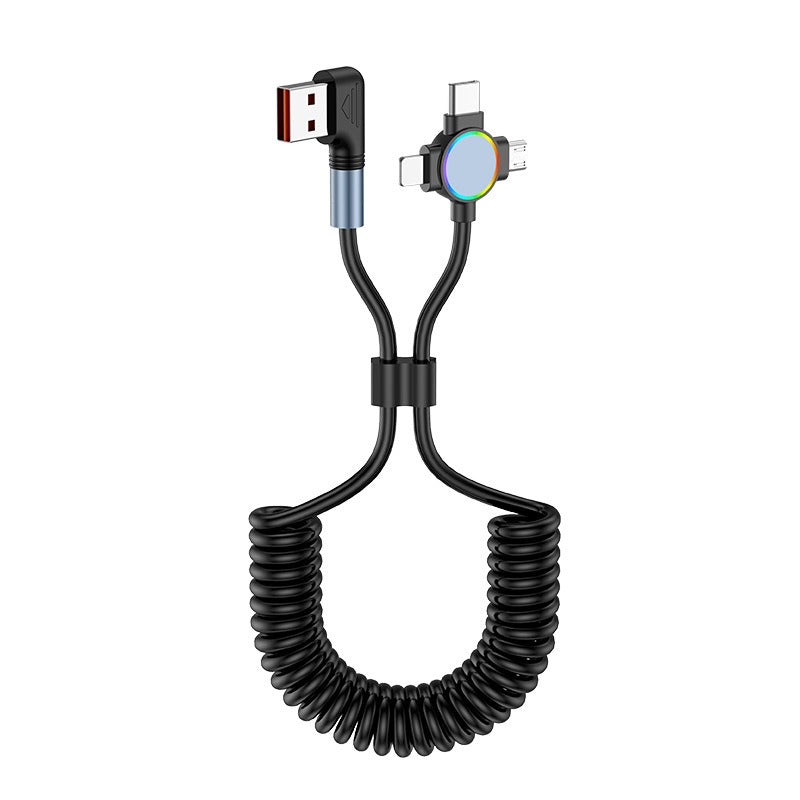 Câble de données USB rétractable trois en un pour charge rapide