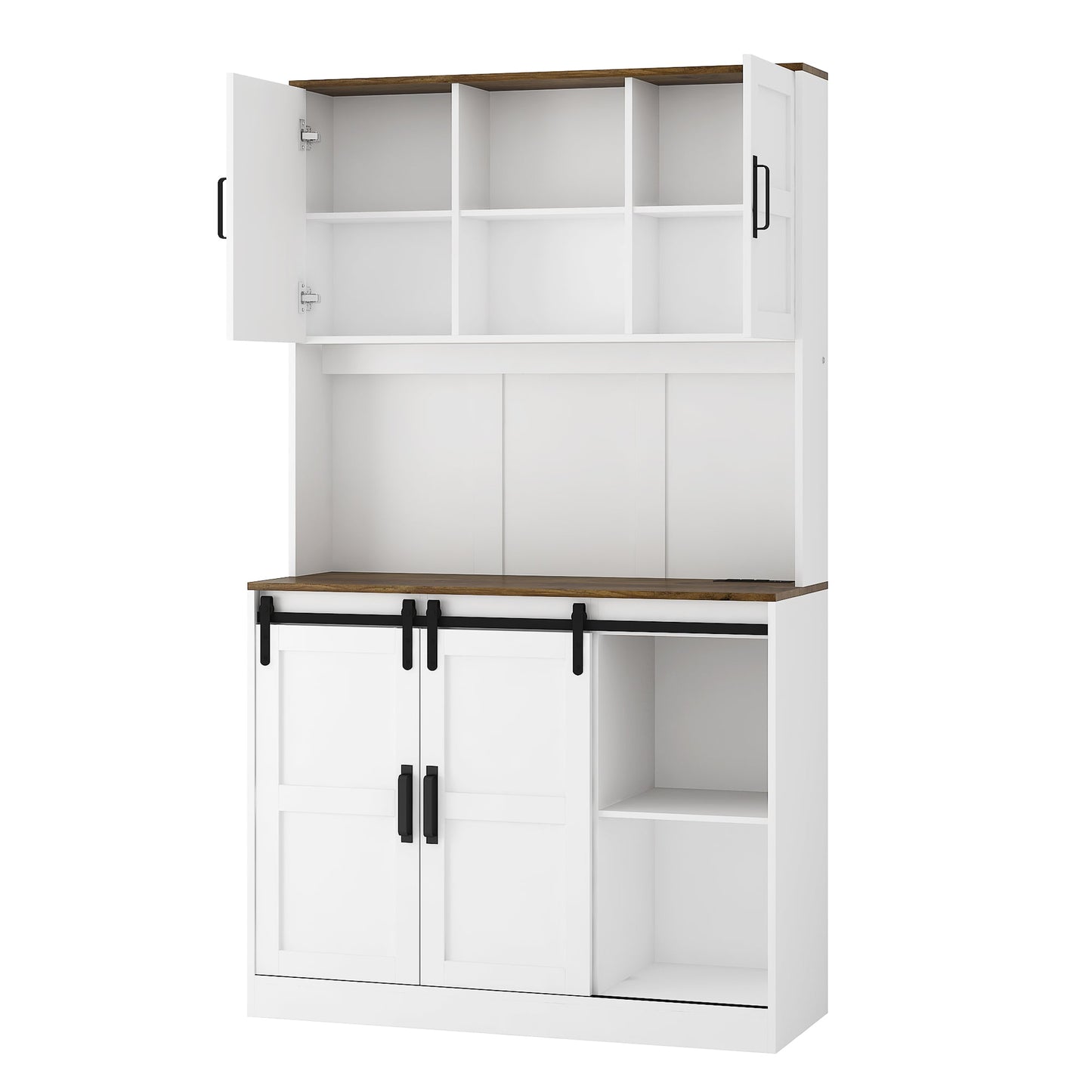 Gabinete de Bar de Estilo Campestre con Puerta Corrediza - Blanco