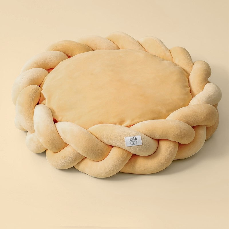 Pet kennel Fried Dough Twists dog kennel filling yarn cat kennel round universal mat detachable cat kennel dog kennel - Korvel