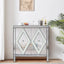 Storage Cabinet With Mirror Trim And Diamond Shape Design Spliced Combination For Living Room, Dining Room, Entryway, Kitchen - Korvel