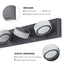 LED Modern Black 6-Light Vanity Lights Fixtures Over Mirror Bath Wall Lighting - Korvel