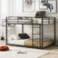 Full Over Full Metal Bunk Bed with Ladder - Black