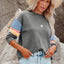 Color Block Round Neck Long Sleeve Sweatshirt - Korvel