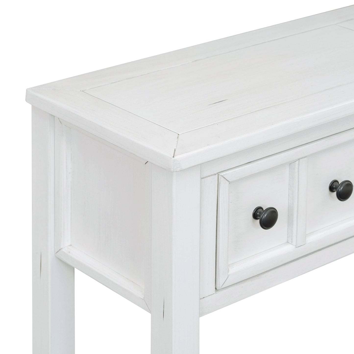TREXM Rustic Entryway Console Table - 60" Long with Storage
