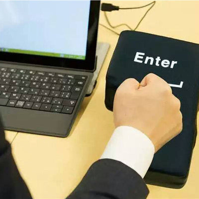 Office Computer Jumbo USB Big Enter Key Pillow USB Gadgets Desktop Nap Pillow Anti-Stress Hand Tool for Laptop Novelty Gift - Korvel