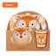 5pcs/set Children Baby Bamboo Fiber Tableware Baby Tableware Set Cartoon Animal Tableware Aet - Korvel