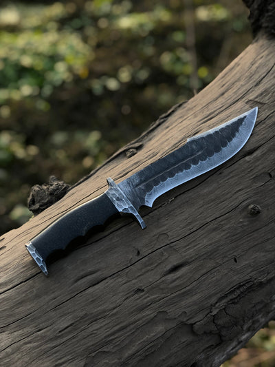 Premium 13" Handmade Bowie Knife – Damascus Steel Blade with Resin Horn Handle & Leather Sheath - Korvel