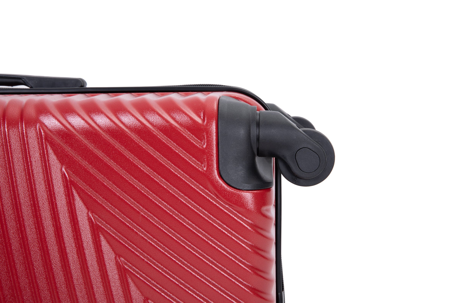 3 Piece Lightweight Luggage Set with Spinner Wheels - Red