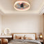 Ceiling Fans with Lights Dimmable LED Embedded installation of thin modern ceiling fans(Pink) - Korvel