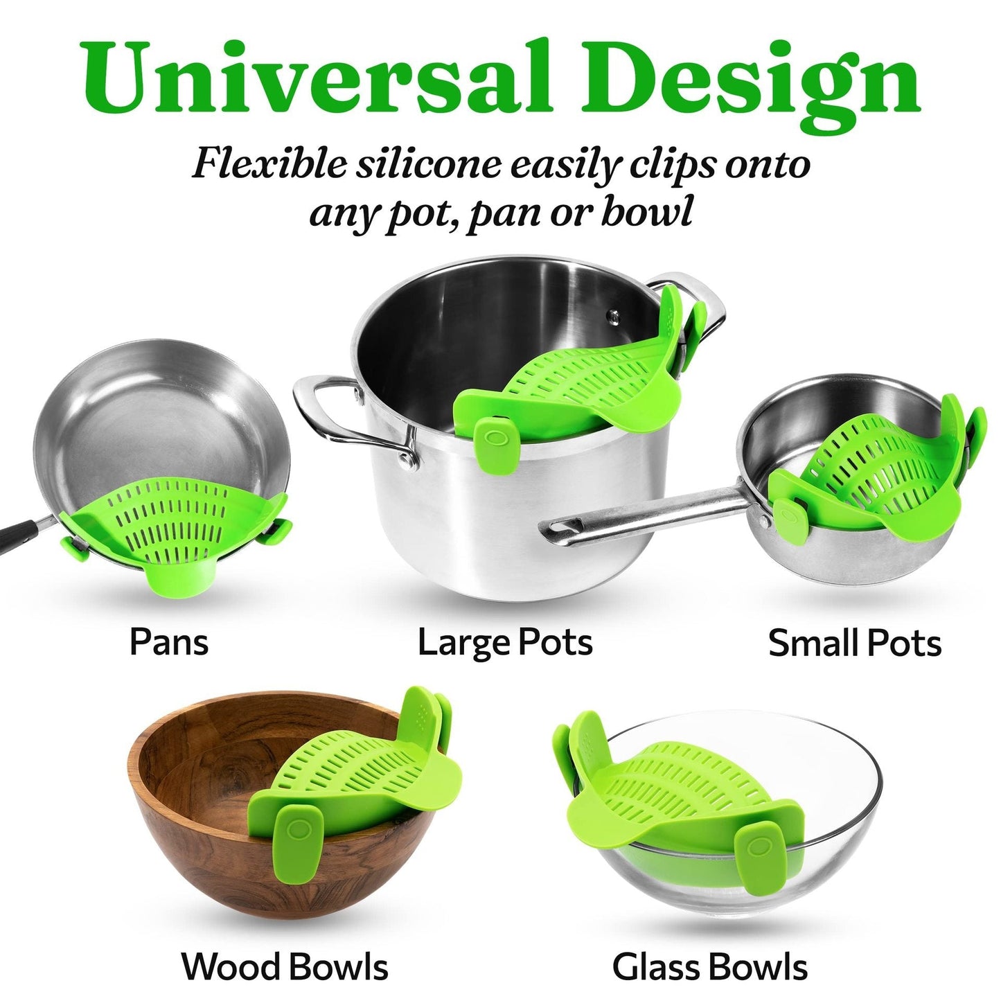 Silicone pasta filter wide mouth drain water filter vegetable and fruit filter clamp pot edge drain block - Korvel