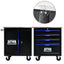 4 DRAWERS MULTIFUNCTIONAL TOOL CART WITH WHEELS-BLACK - Korvel