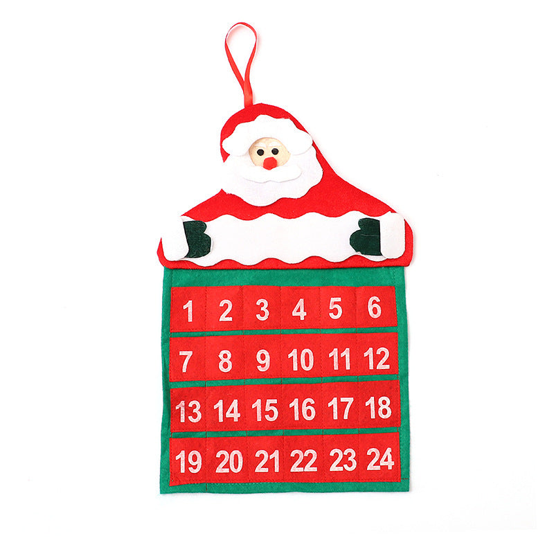 Christmas Decoration Supplies Christmas Velvet Hot Stamping Elderly Calendar Christmas Calendar Christmas Decoration Supplies - Korvel