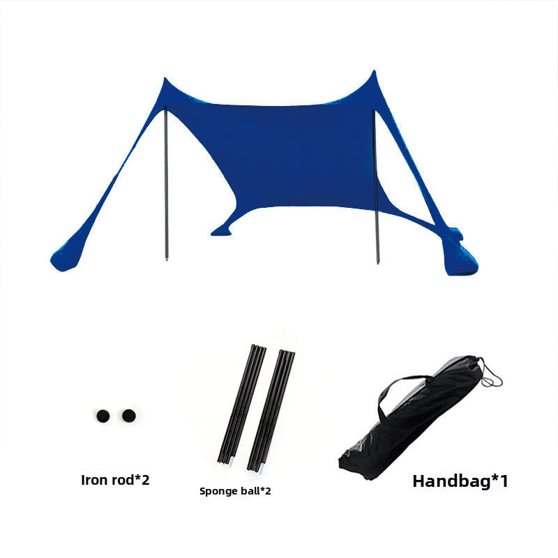 Family beach tent, large pop-up parasol, beach shelter, sun shade. Stable poles with portable carry bag. Outdoor shade. - Korvel