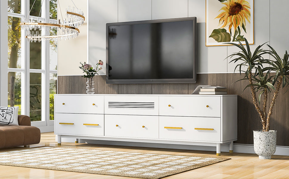 U-Can TV Stand for 75+ Inch TV Entertainment Center TV Media Console Table Modern TV Stand - Korvel