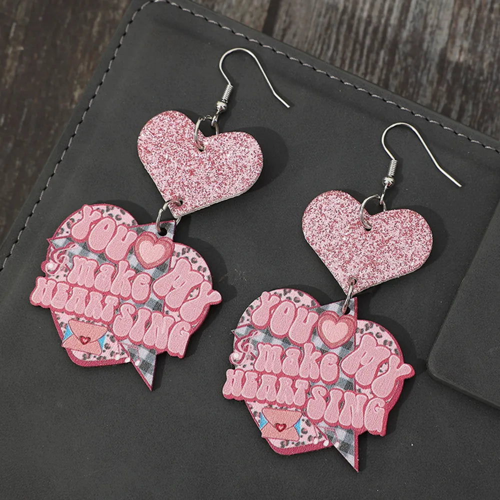 Heart Shape Wooden Earrings - Korvel