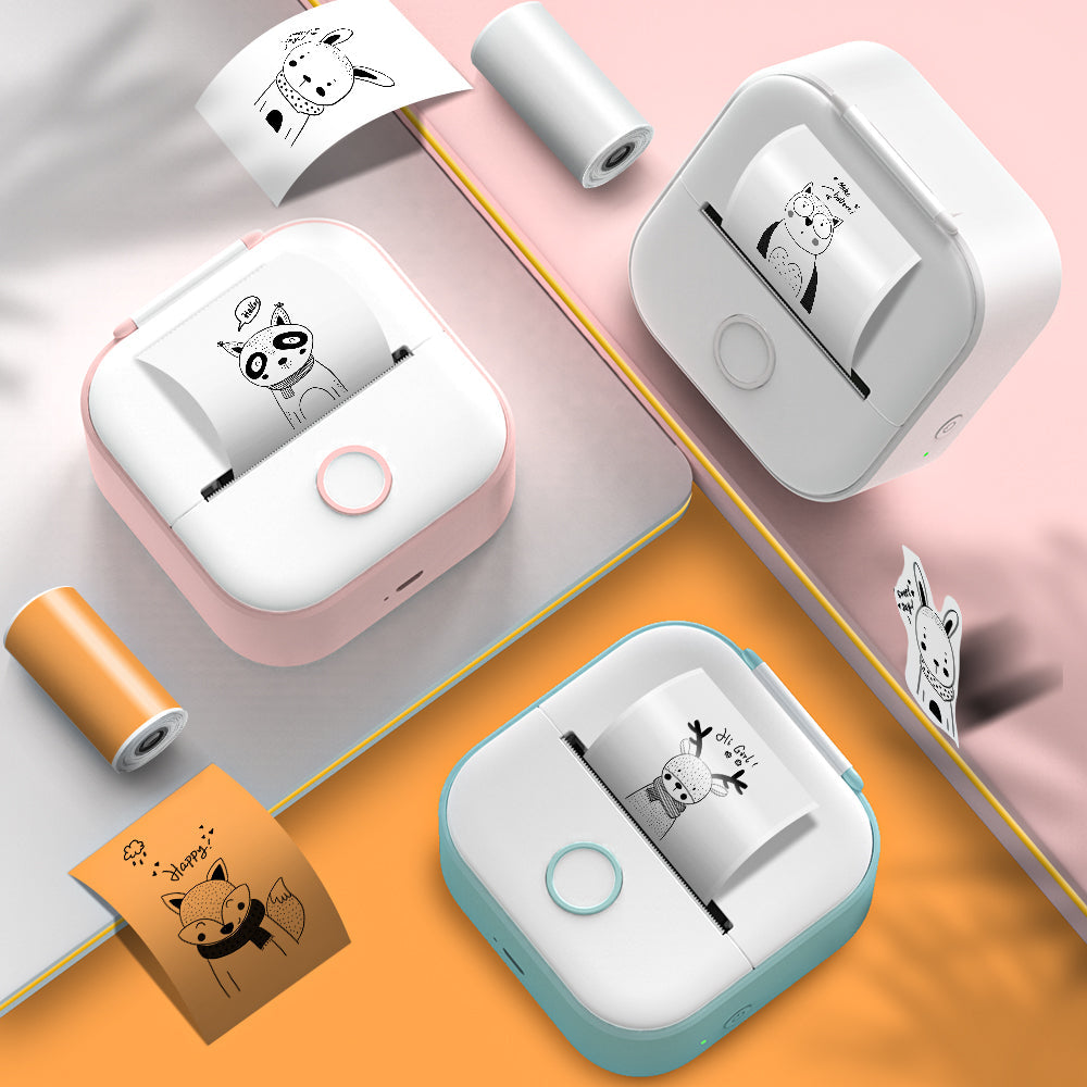 Phomemo Portable Mini Thermal Printer T02 Mini Pocket Label Printer DIY Self-adhesive Sticker Label Machine Various Label Paper - Korvel