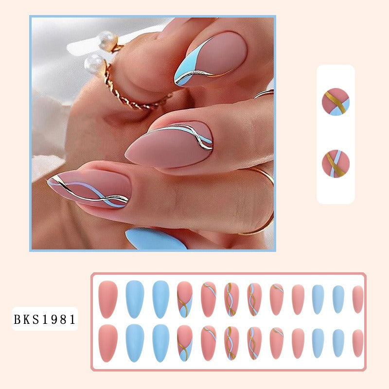 Mid-Length Almond Nail Art Patches for Stylish Looks