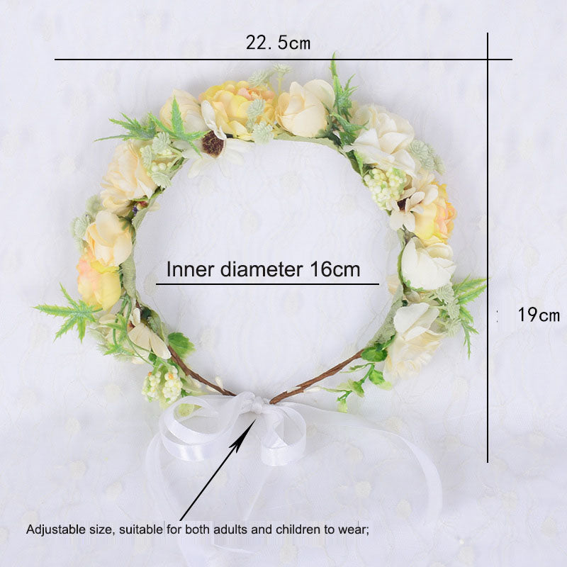 Corona de Flores de Hada Nupcial - Accesorio de Cabello de Tela Elegante