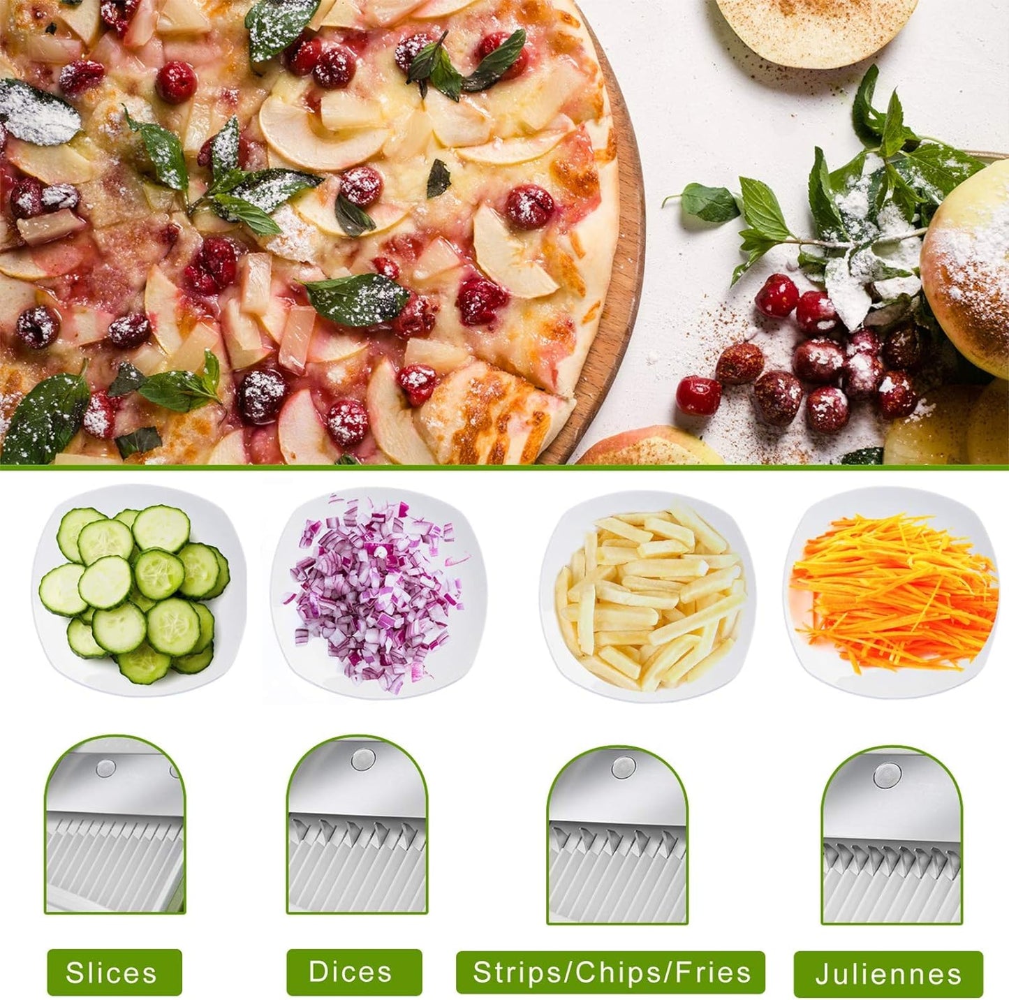 Premium Mandoline Slicer - Versatile Vegetable Cutter (Orange)