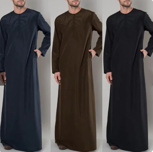 Kurta Robe Islamique à Manches Longues pour Hommes