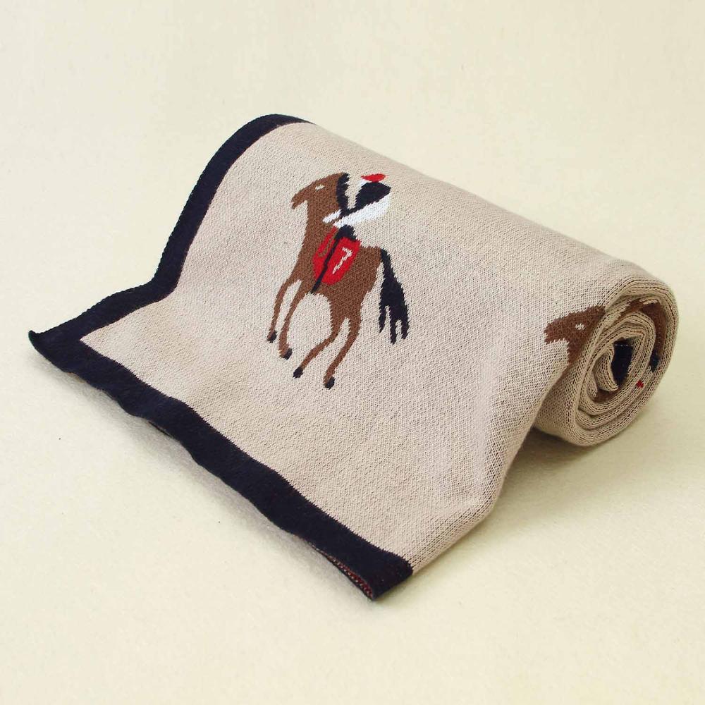 Baby Blankets Knitted Newborn Cute Cartoon Soft Warm Swaddle Kids Bath Towels 100*80cm Toddler Infantil Stroller Bedding Blanket - Korvel