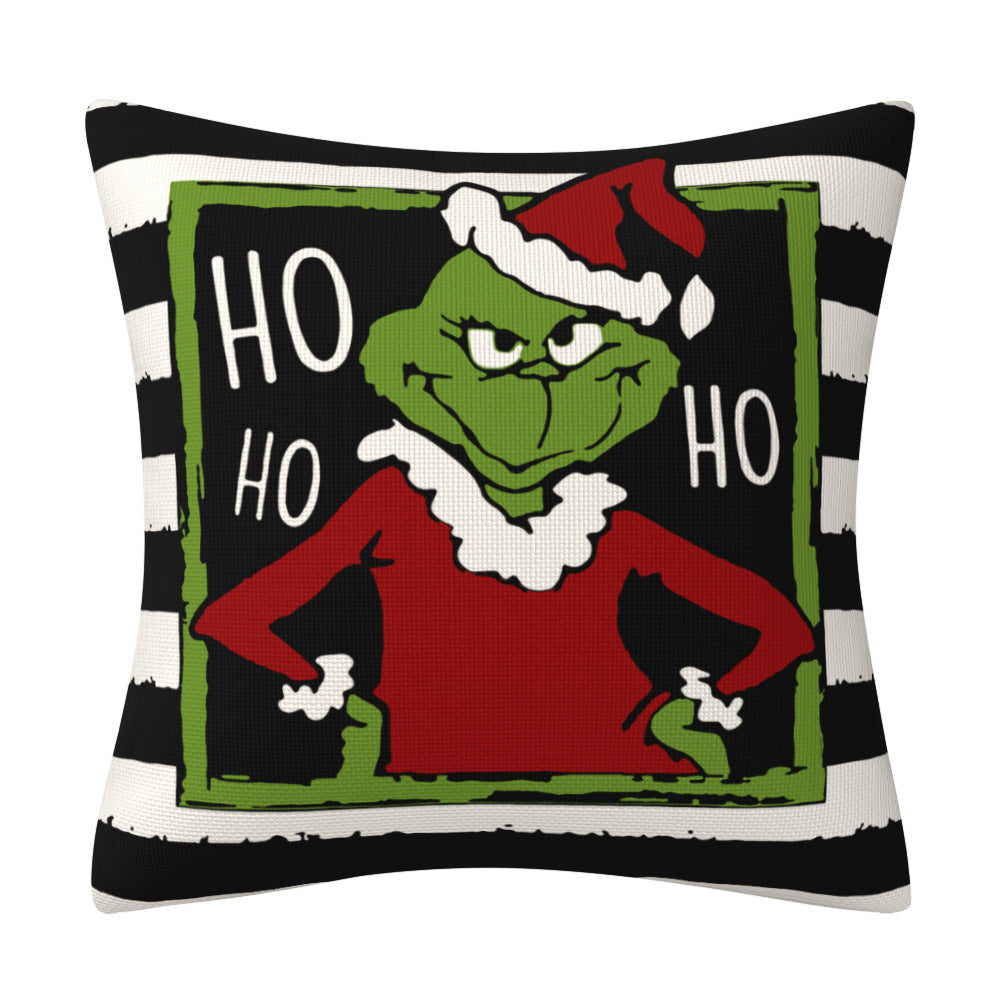 Greentown Cartoon Printed Christmas Pillow Cover Home Furnishings Cushion Sofa Pillowcase - Korvel