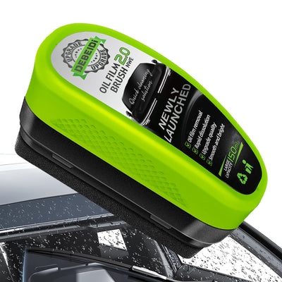Car Glass Oil Film Remover with Sponge Cleaning Brush, Ideal for Front Inner Windshield Cleaning - Korvel