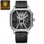 POEDAGAR Fashion Men Luxury Wristwatches Chronograph Luminous Waterproof Date Man Watch Square Dial Leather Quartz Men's Watches - Korvel