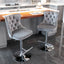Ensemble de 2 tabourets de bar gris réglables avec base en chrome