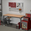 60 inch adjustable garage workbench, rubber wood heavy-duty workstation with power socket and wheels, 2000 pound load capacity - Korvel