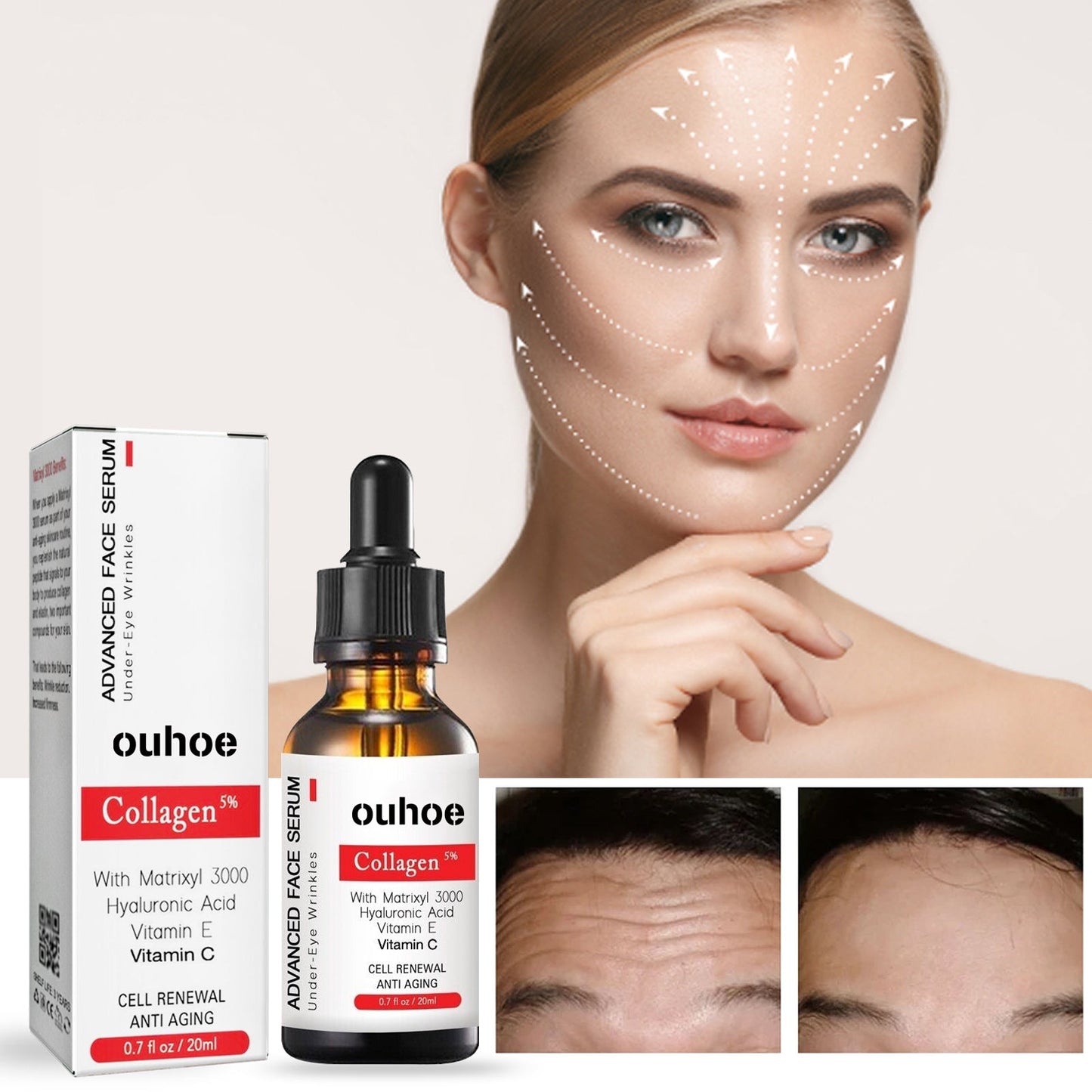Face Anti-Wrinkle Essence, Firming Skin Lightening Lines And Anti-Aging Collagen Moisturizing Essence - Korvel