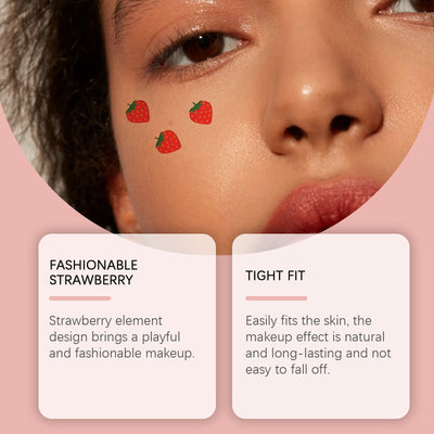 Strawberry Makeup Patch Pie Eye Makeup Patch Face Embellishment Patch Face Embellishment Strawberry Sticker - Korvel
