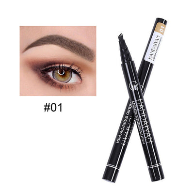Four Head Eyebrow Pencil Liquid Eyebrow Pencil Very Fine Micro Carving Eyebrow Pencil Waterproof And Durable - Korvel