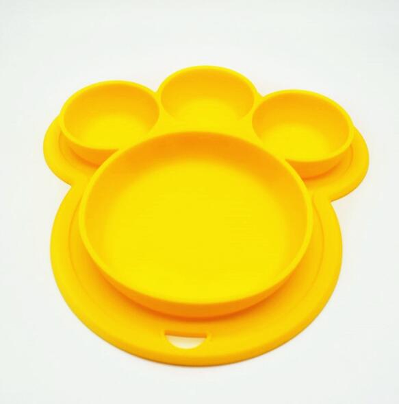 Kids Bear Paw Silicone Feeding Plate - Safe & Fun Tableware