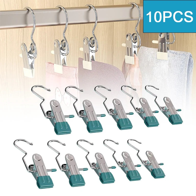 10pcs Premium Stainless Steel Clothespins for Laundry and Organization