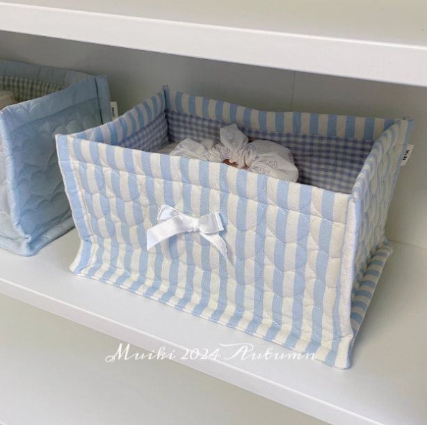 Quilted ins storage basket desktop good item storage cute storage frame - Korvel