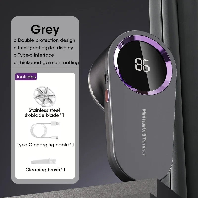 Rasoir à peluches électrique portable avec affichage LED