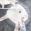 Alfombra de Juego de Algodón en Forma de Cisne de 90CM para Niños - Alfombra Redonda Suave