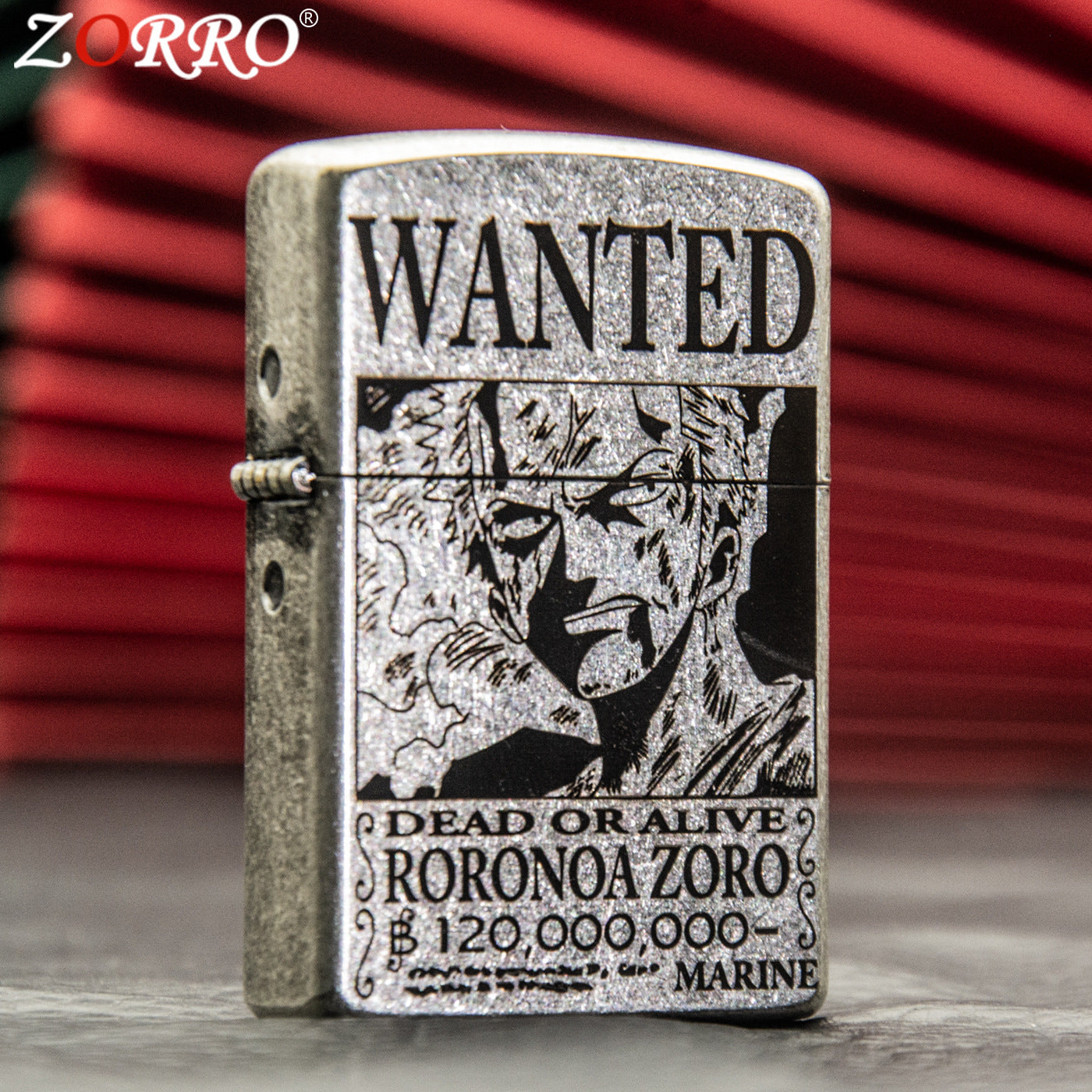 ZORRO Zoro Ancient Silver Pirate King Zoro Kerosene Lighter - Korvel