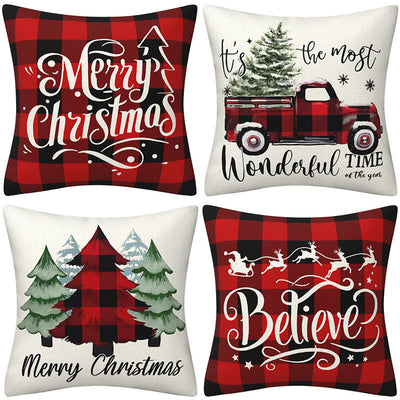 Black and red checkered car letter pillow cover, Amazon home sofa cushion cover, holiday pillow - Korvel