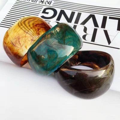 Li Shi patterned acrylic bracelet irregular bracelet - Korvel
