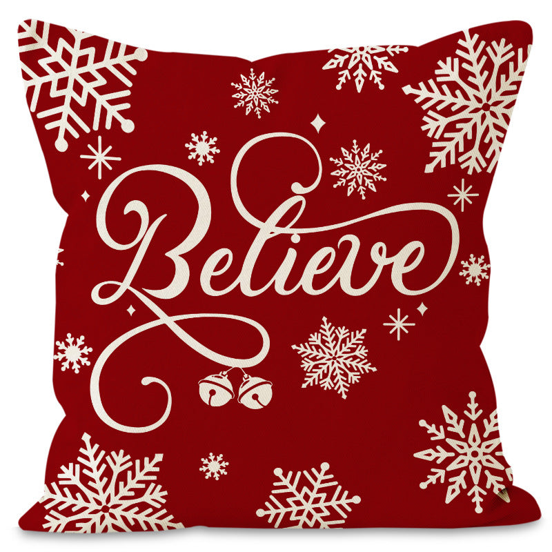 Christmas red ball pillow cover Christmas holiday themed home decoration pillowcase linen waist pillow - Korvel