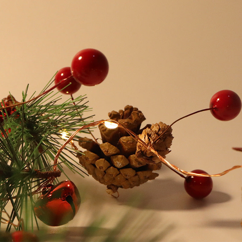 LED Pinecone Light String Small Mulberry Copper Wire Light Creative Flashing Light String Christmas Courtyard Decoration Light String - Korvel