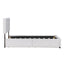 Upholstered Platform Bed with Classic Headboard and 4 Drawers No Box Spring Needed Linen Fabric Queen Size White - Korvel