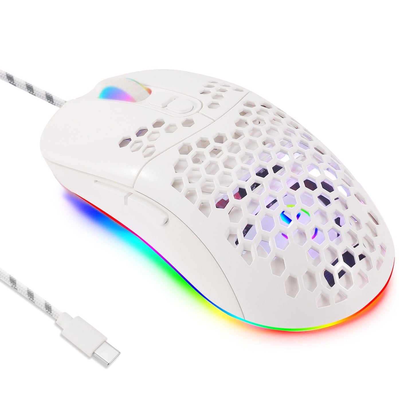 Cave mouse USB-C luminous RGB wired macro programming game mouse with 6 keys to turn off lights - Korvel