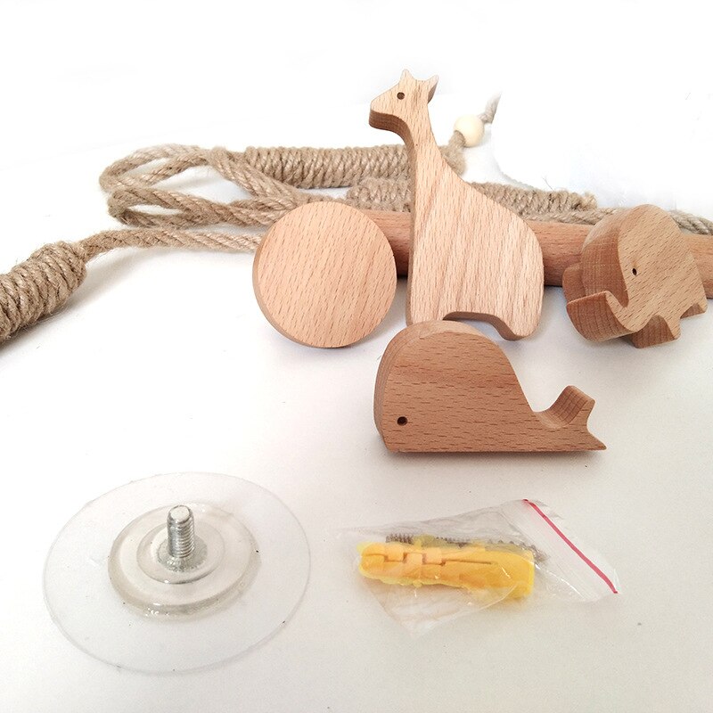 Support en papier hygiénique en bois animal nordique avec corde en chanvre